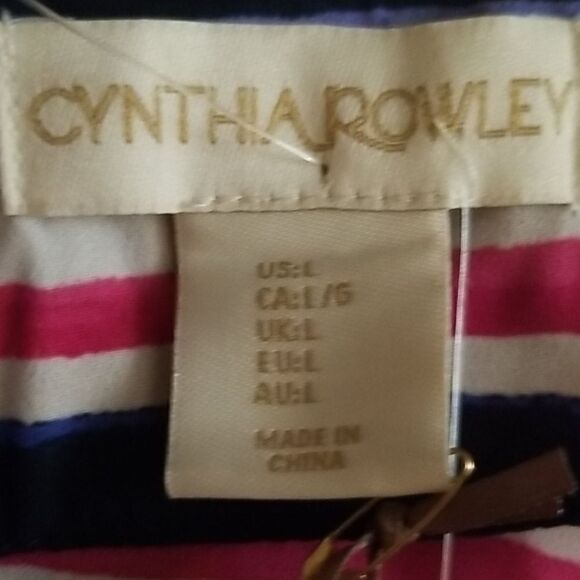 Cynthia Rowley Striped Colored Top Size L - Picture 6 of 7
